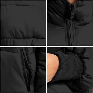 Customized Color Coated Canvas Waterproof Breathable Puffer Jacket Solid Pattern Turn-down Collar Single <b>Button</b> Closure High - Product Image 4