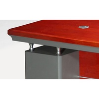 Bureau de direction Edison Right, placage en bois véritable, bois de cerisier, MDF et métal, mobilier de bureau, 2,0x1,0x0,76 m, bureau de direction en forme de L