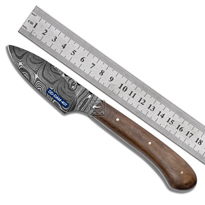 ปลอกหนังแกะลายนูนด้ามทำด้วยมือแกะใบมีดเหล็กดามัสกัสปรับแต่งได้ - Product Image 4