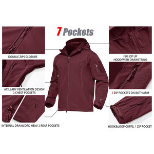 Custom Design Winter <b>Work</b> Wear Men's Windproof Waterproof <b>Fleece</b> Zip Up Soft Shell Jacket For Men - Product Image 6