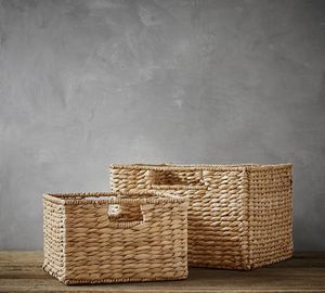 Hot New Design Water Hyacinth <b>Storage</b> <b>Basket</b> <b>Woven</b> <b>Basket</b> Wholesale Price For Home Organizing - Product Image 3