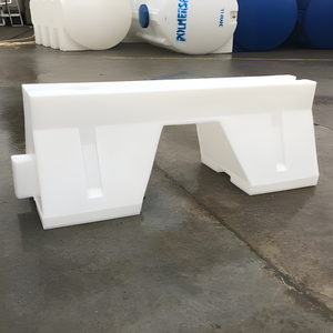 Barrière de sécurité routière blanche 120 x 50 x 50 cm, prototype de garde-corps - Product Image 1
