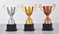 Trophée de coupe en métal or/argent/cuivre personnalisé Conceptions ouvertes avec texte personnalisé sur les trophées de sport de base