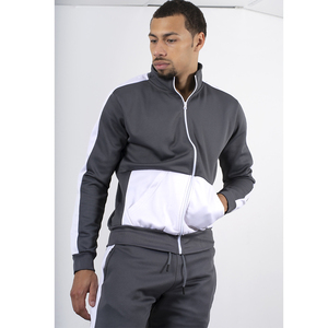 Chaqueta de entrenamiento de lana de media manga unisex, conjunto de dos piezas con logotipo personalizado de alta calidad, transpirable, de talla grande, para correr y deporte para hombre - Product Image 2