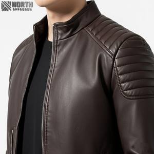 Vestes en cuir de haute qualité pour hommes, broderies décorées en gros des fabricants pakistanais, blouson aviateur personnalisé - Product Image 4