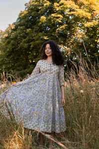 Robe Laveda Bohème en pur coton imprimé à la main, décontractée, occasionnelle, vacances, mode éthique - Product Image 3