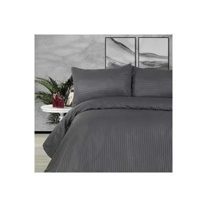 <b>Striped</b> Double Micro Satin <b>Duvet</b> Cover <b>Set</b> Premium Comfort and Style for Your Bedding - Product Image 1