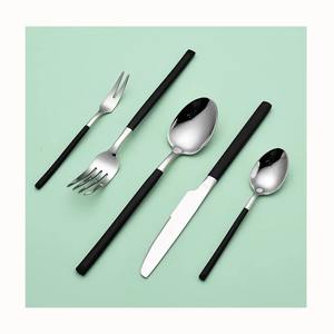 Couverts en acier inoxydable parfaits pour la cuisine, le café de table et la maison couverts à revêtement multicolore manche en bois lot de 4 produits - Product Image 6