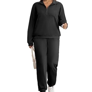 Ensemble de survêtement pour femmes, 2 pièces, imprimé, grande taille, léger, respirant, fermeture éclair, pour la course à pied - Product Image 4