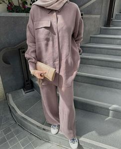 Ensemble coordonné tendance pour femme, collection printemps, en coton et polyester froissé, short non transparent, vente en gros - Product Image 3