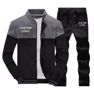 Chándal personalizado de dos piezas para hombre, ropa deportiva de alta calidad, trajes de chándal de lana, color blanco liso, OEM, 2023 - Product Image 3