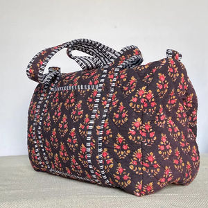 Bolsa de lona de algodón de moda con cierre de cremallera de impresión elegante On-The-Go Essentials para viajar - Product Image 1