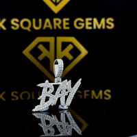 Collier Hip Hop Personnalisé Luxe Iced Out en Argent Sterling VVS Moissanite Pendentif Enfant Plaqué Rhodium