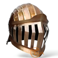 Casque de cosplay de chevalier Alva inspiré de Dark Souls, en fer plaqué or calibre 18, style antique moderne, haute qualité, pour armure médiévale
