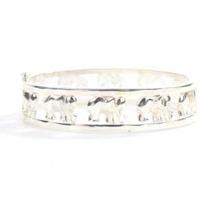 925 Sterling <b>Silver</b> Fashion <b>Cuff</b> <b>Bracelet</b> Elegant Elephant Design - Product Image 4