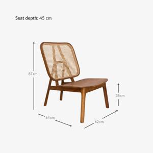 Silla de comedor de madera maciza de estilo nórdico moderno con ratán, superventas para comedor, sala de estar, apartamento o uso en Hotel - Product Image 6