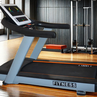 Tapis roulant commercial pour salle de sport avec écran LED, entraînement mécanique, test de fréquence cardiaque, marche sportive, capacité 150 kg, en acier fabriqué