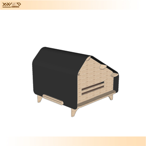 Maison pour chat en bois XWOOD avec toit en toile, niche confortable pour animaux de compagnie, bois naturel, design en kit - Product Image 6