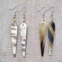 Boucles d'oreilles modernes écologiques en corne de buffle, style papillon, perles faites à la main pour soirée, bijoux pour femme, croissant