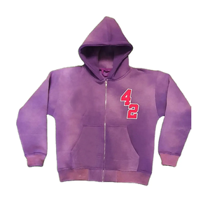 Nuevo diseño de invierno para hombre, Sudadera con capucha desgastada, manga larga, lana de alta calidad, 100% algodón orgánico, bolsillo ecológico, Color sólido - Product Image 5