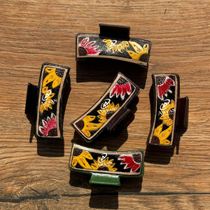 มาใหม่ล่าสุดร้อนขายสไตล์ตะวันตกทําด้วยมือเครื่องมือแกะสลักหนังผมกรงเล็บคลิปหนังกรงเล็บอุปกรณ์เสริมผมสําหรับผู้หญิง - Product Image 1