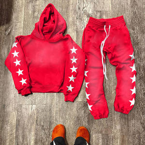 Survêtements d'hiver pour hommes, patch brodé personnalisé, taille plus, sweat-shirt à capuche, poches ourlées, pantalon de survêtement, délavage acide, 100% - Product Image 2