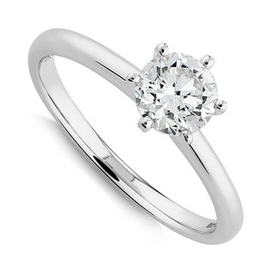 0.80 Ct Solitaire Lab Grown Diamond Ring 14K Yellow Gold Claw Prong Diamond Bague de fiançailles pour les femmes Cadeau - Product Image 1