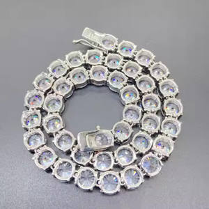 เครื่องประดับแร็ปเปอร์สร้อยเทนนิสทำจากเงินสเตอร์ลิง925ออกแบบได้ตามต้องการแฟชั่นใหม่ทำจากเพชรเพชรโมอิสซาไนท์เครื่องประดับฮิปฮอปผ่านการรับรองมาตรฐาน IGI - Product Image 2