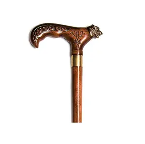 木制手杖带黄铜手柄时尚礼品在线印度仿古木制手杖热卖