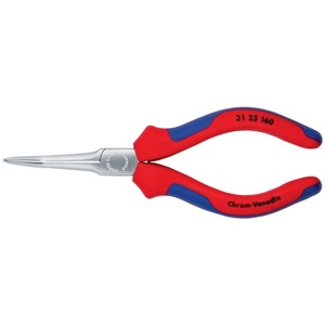 45 Angled Chrome-Plated <b>Needle</b>-<b>Nose</b> <b>Pliers</b> 160mm Multi-Component Handles KNIPEX - Product Image 4
