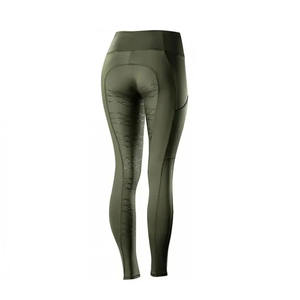 Collants d'équitation en cuir pour femmes ComfortEase, taille haute, tissu extensible à adhérence douce, coupe ajustée pour l'entraînement et l'équitation quotidienne - Product Image 3