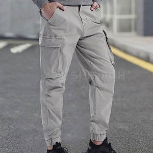 Pantalones Cargo informales para hombre de marca privada, cintura media, multibolsillos, color liso, hecho en Pakistán - Product Image 6