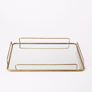 Plateau de service de restauration rapide et de dessert de conception avantageuse en verre d'aluminium avec une finition élégante, parfait pour les mariages et les événements - Product Image 2