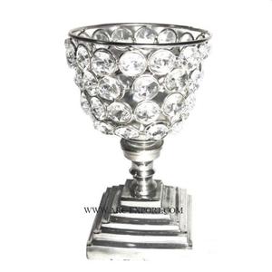 Bougeoir votif de décoration de table en métal et cristal de conception luxueuse bougeoir d'intérieur de grande taille de la meilleure qualité - Product Image 5