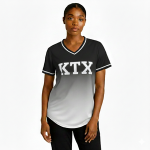 Nouveau maillot de sport pour femmes KTY Greek Life Apparel, deux tons, avec lettres personnalisées, t-shirt athlétique, chemises de campus pour femmes - Product Image 4