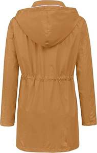 Gabardina larga impermeable con capucha para mujer, chaqueta de viaje cortavientos para todas las estaciones, para Otoño e Invierno - Product Image 4
