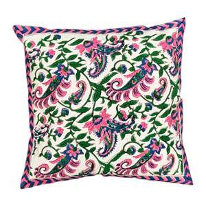Floral Paisley Digital Printed 16x16 Multicolor Square Cushion Covers Handmade Decorative Throw Pillow Accent for <b>Sofa</b> <b>Bed</b> - Product Image 4