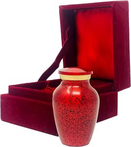Mini urna para cenizas humanas, pequeña cremación roja de recuerdo con caja de Metal para compartir, urna funeraria Personal para mascotas - Product Image 3