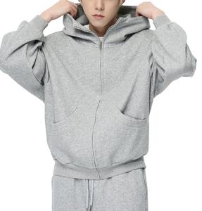 Custom Top Quality Men's Zipper <b>Hoodie</b> Tracksuits <b>Oversized</b> Drop Shoulder Baggy Style Long Sleeve 100% Cotton <b>Fleece</b> Casual Wear - Product Image 5