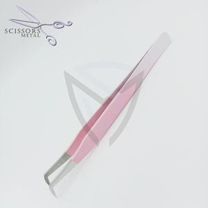 Pince à épiler pour extensions de cils SM, vente chaude, personnalisée, revêtement en poudre rose et pointe argentée, avec emballage en pochette, durable - Product Image 2