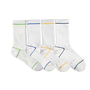 Alta calidad ODM Casual Crew Calcetines Diseño de línea de color personalizado Mezcla de algodón absorbente de sudor Ropa deportiva diaria Hecho Fábrica de Vietnam - Product Image 1