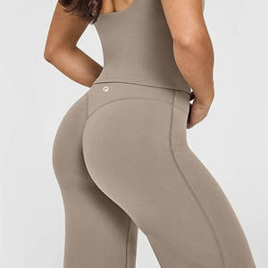 Leggings de Yoga de Cintura Alta sin Costuras para Mujer, Color Sólido, Control de Abdomen, Transpirables, Ecológicos, Tallas Grandes, Elásticos - Product Image 3