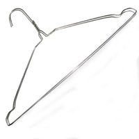 Percha de tela plateada de alambre de metal, percha galvanizada de 16 pulgadas