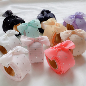 ริบบิ้นผ้าโปร่งบางลายลูกบาศก์สำหรับทำโบว์ - Product Image 4