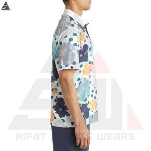 Casual Breathable Solid Button Design Business Man Cotton/<b>Bamboo</b> <b>Fiber</b> Plus Size Outdoor Short Sleeve Sublimation for Shirts - Product Image 3