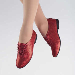 Botas de Jazz de suela dividida roja de cuero de vaca genuino de estilo clásico, zapatos de baile suaves y cómodos, zapatos de Ballet suaves de estilo Ballet - Product Image 4