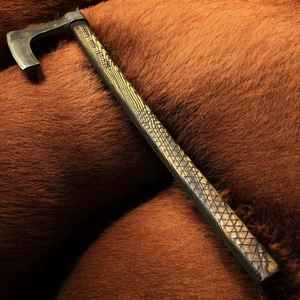 Hacha Vikinga Hecha a Mano, Venta Caliente, Grado Industrial, con Mango de Madera para Supervivencia al Aire Libre, con Funda, para Camping - Product Image 1