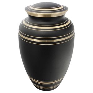 Cremation Urn Black Gold Style Adult <b>Pet</b> Brass and Funeral <b>Box</b> Keepsake Urns Casket Funerary Urn Ossuary Cinerary Human Memorial - Product Image 1