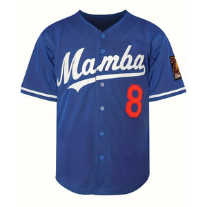 Maillot de baseball bleu à col en V pour homme, coupe ample, manches courtes, imprimé, toutes saisons, tenue décontractée pour l'extérieur, grande taille - Product Image 2