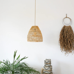 Handwoven Rattan Pendant <b>Light</b> <b>Shade</b> Boho <b>Wicker</b> Hanging Lampshade for Living Room Dining Room Home Decor - Product Image 5